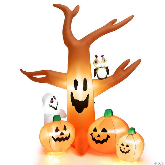 1 Piece(s): Costway 8 FT Halloween Inflatable Dead Tree w/ Pumpkins Blow up Yard Decoration | USA Decoration®