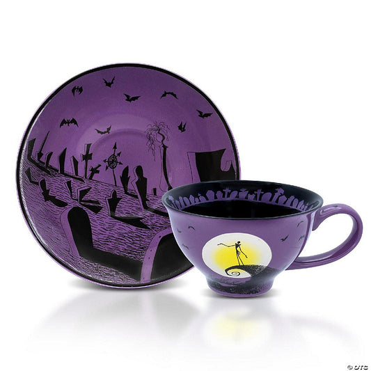 Disney The Nightmare Before Christmas Spiral Hill Ceramic Teacup and Saucer Set | USA Decoration®