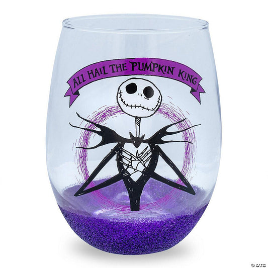 1 Piece(s): Disney Nightmare Before Christmas "All Hail Pumpkin King" Stemless Wine Glass | USA Decoration®