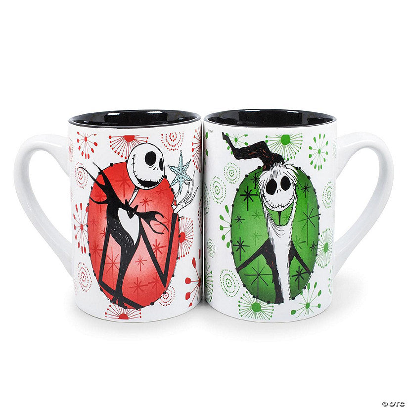 Nightmare Before Christmas Jack Holiday Mugs, Set of 2 Each Holds 14 Ounces | USA Decoration®