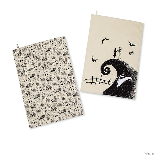 Disney The Nightmare Before Christmas Black and White Kitchen Hand Towel Set | USA Decoration®