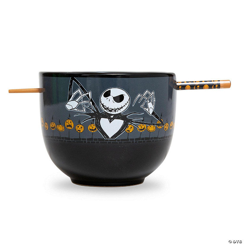 Disney Nightmare Before Christmas Scary Jack 20-Ounce Ramen Bowl With Chopsticks | USA Decoration®