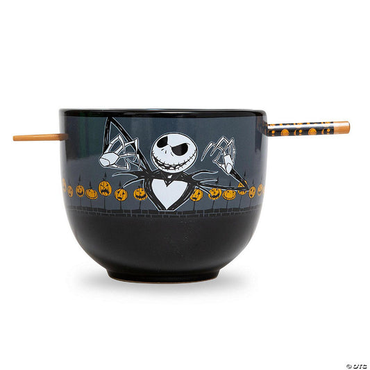 Disney Nightmare Before Christmas Scary Jack 20-Ounce Ramen Bowl With Chopsticks | USA Decoration®