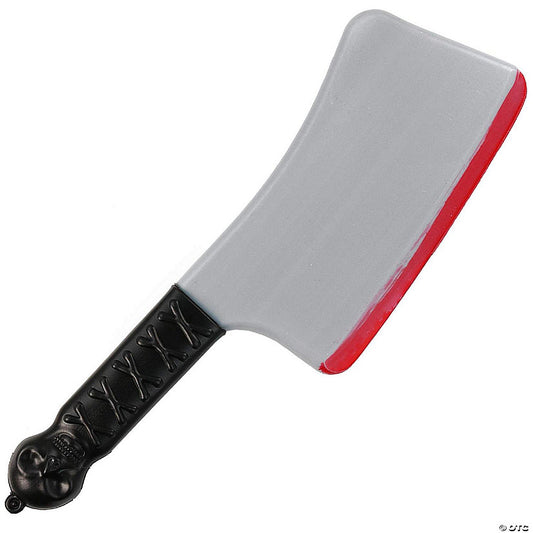 1 Piece(s): Skeleteen Bloody Cleaver Costume Knife - Fake Weapon Meat Cleaver Prop with Blood and Jolly Roger Handle | USA Decoration®