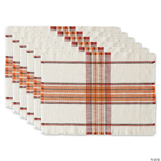 6 Piece(s): Pumpkin Spice Plaid Placemat (Set Of 6) | USA Decoration®