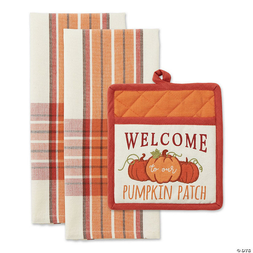 3 Piece(s): Pumpkin Patch Potholder Gift (Set Of 3) | USA Decoration®