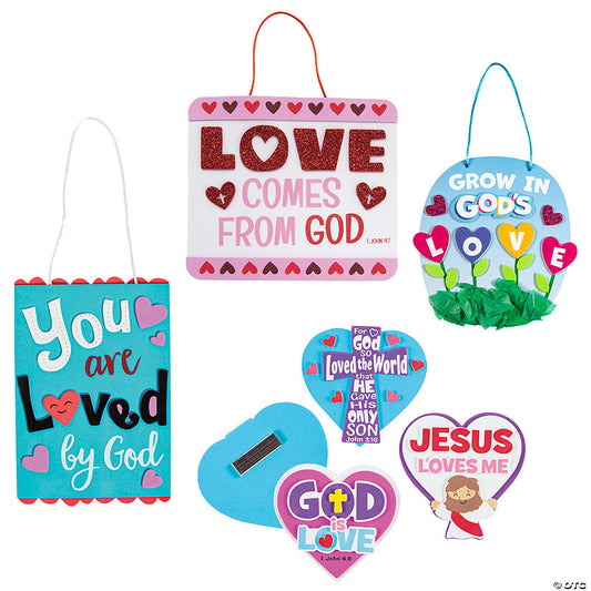 Bulk Valentine's Day God's Love Craft Kit Assortment - Makes 48 | USA Decoration®