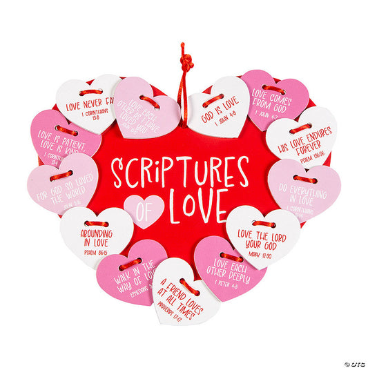 7 3/4" x 6 3/4" Scriptures of Love Lacing Craft Kit - Makes 12 | USA Decoration®