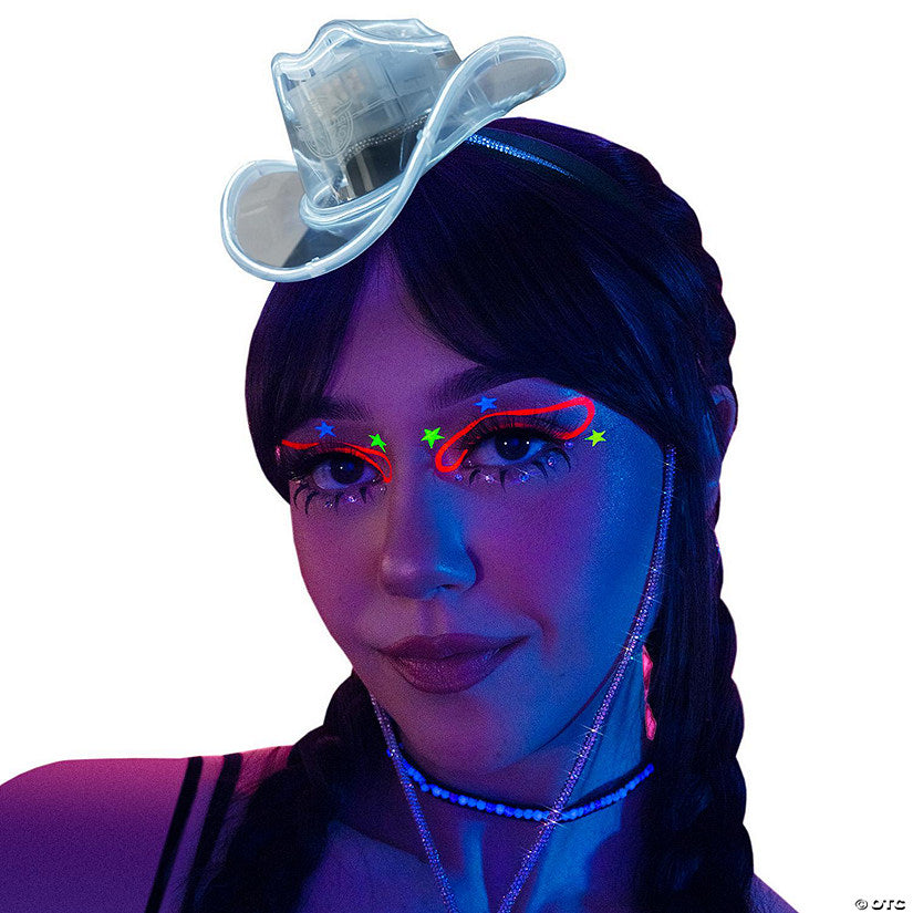 NEON COWBOY Mini White Lighting Hat Cowgirl | USA Decoration®