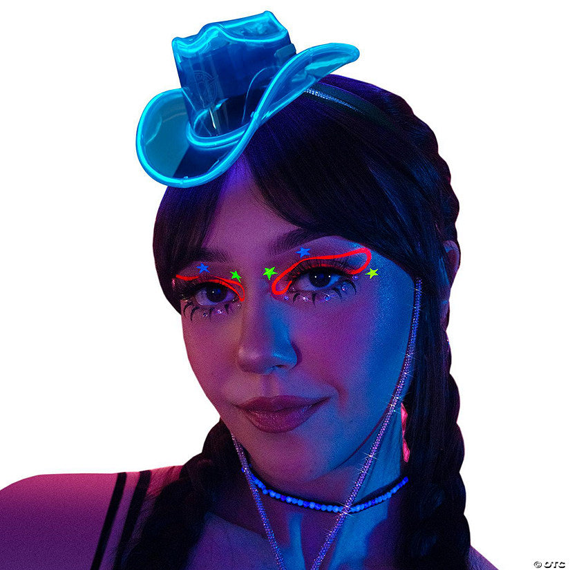 NEON COWBOY Mini Blue Lighting Hat Cowgirl | USA Decoration®