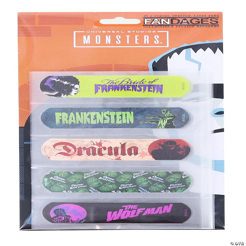 Universal Monsters Fandages Collectible Fashion Bandages 25 Pieces | USA Decoration®