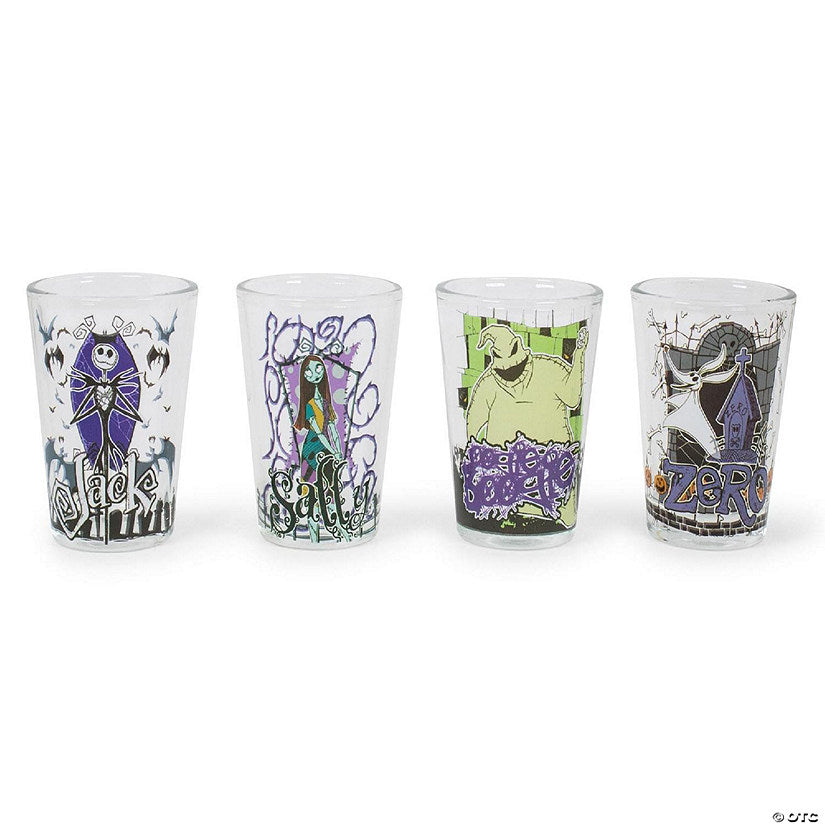The Nightmare Before Christmas Characters 1.5-Ounce Mini Glasses Set Of 4 | USA Decoration®