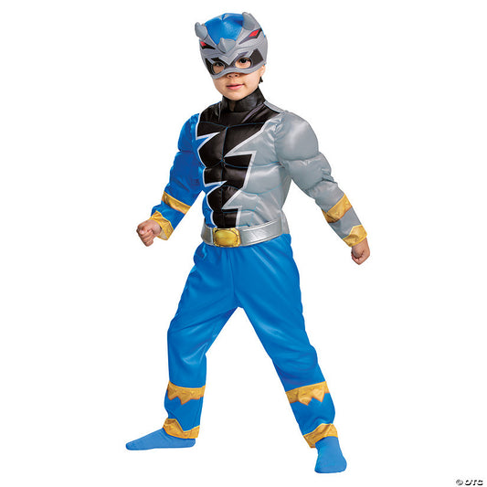Toddler Muscle Power Rangers Dino Fury™ Blue Ranger Costume | USA Decoration®