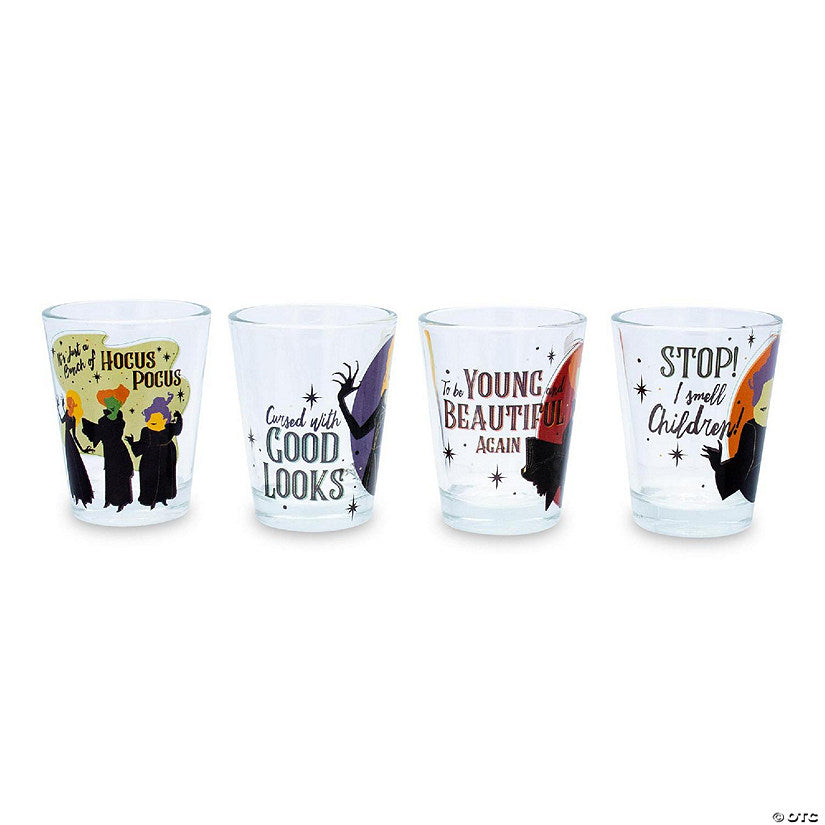 Disney Hocus Pocus Sanderson Sisters Mini Shot Glasses Set of 4 | USA Decoration®