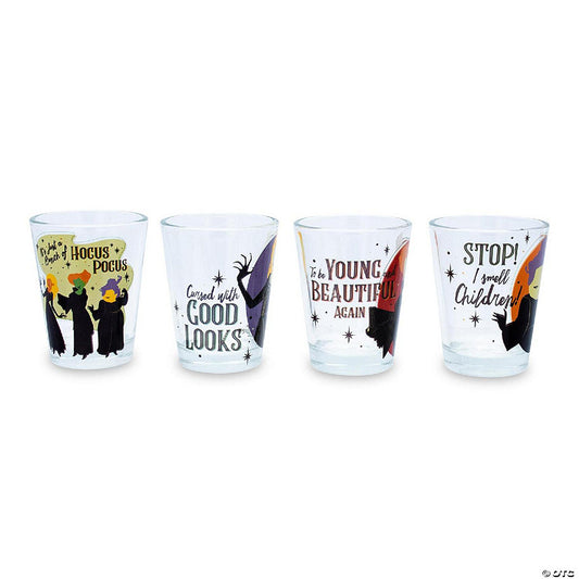 Disney Hocus Pocus Sanderson Sisters Mini Shot Glasses Set of 4 | USA Decoration®