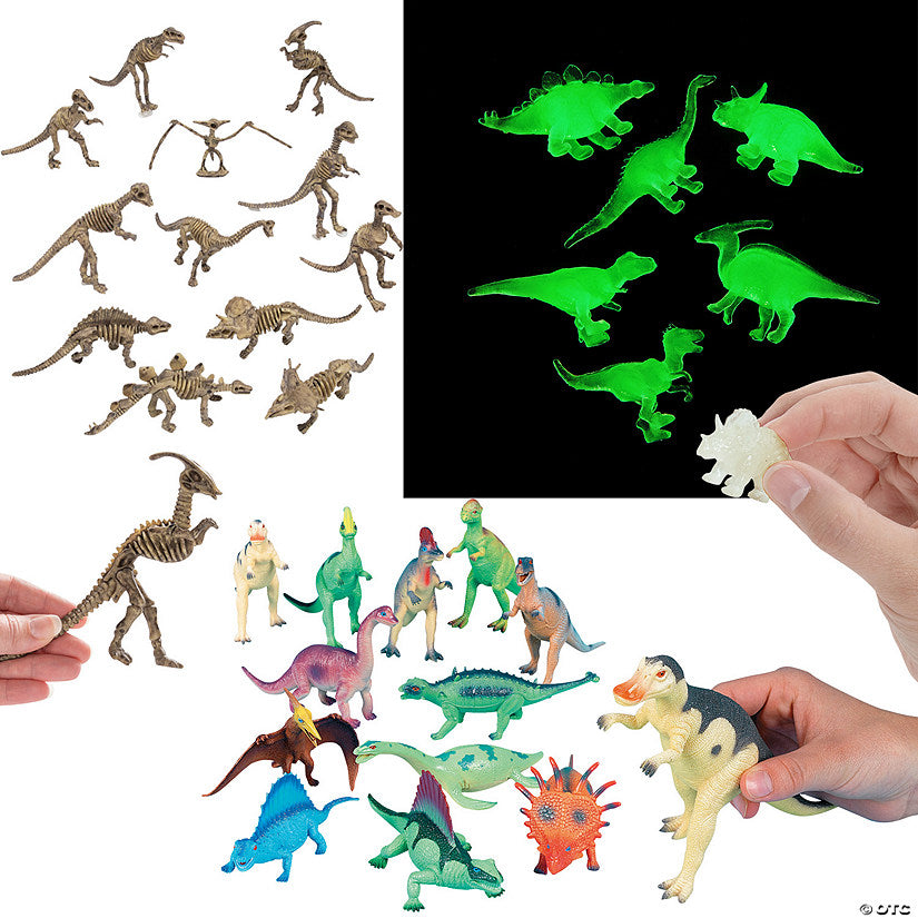 36 Piece(s): 1" - 7" Dinosaur Character Toy Assortment - 36 Pc. | USA Decoration®