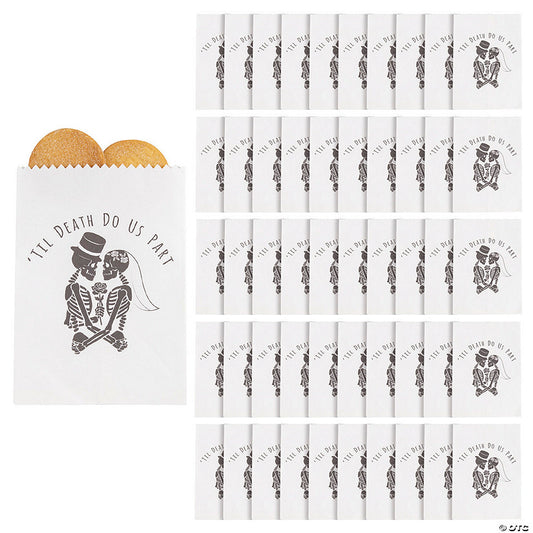 Mega Bulk 150 Pc. Til Death Do Us Part Halloween Wedding Treat Bags halloween