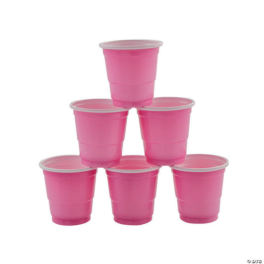 1.5 oz. Bulk 50 Ct. Pink Party Cup Disposable Plastic Shot Glasses