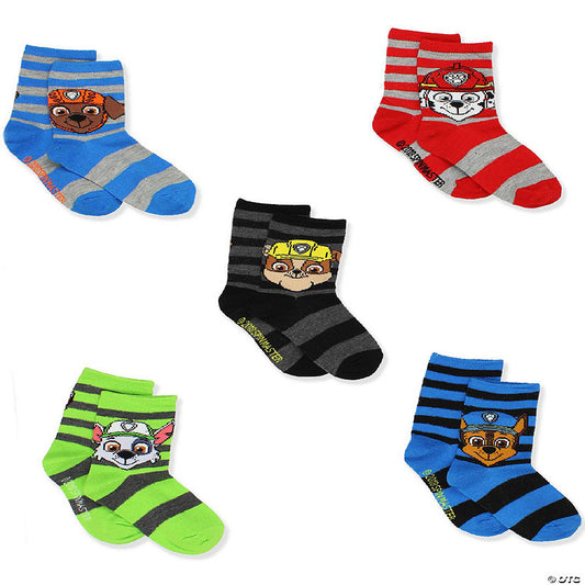 Paw Patrol Toddler Boys 5 Pack Crew Style Socks Set (X-Small (2T-4T), 5 Pack Crew) | USA Decoration®