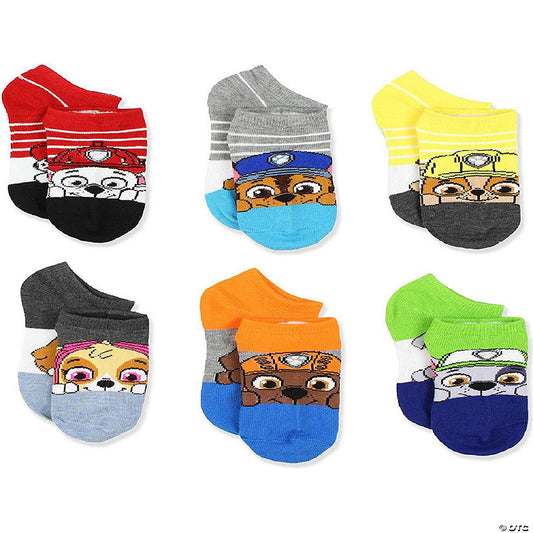 Paw Patrol Boys Girls 6 Pack No Show Socks (Shoe: 7-10 (Sock: 4-6), Paw Patrol Multi) | USA Decoration®