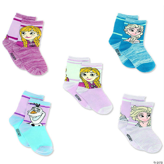 Disney Frozen Girls Toddler Multi Pack Socks Set (X-Small (2-4T), Purple/Multi Crew) | USA Decoration®