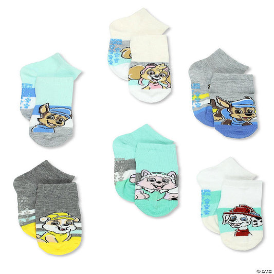 Paw Patrol Pups Boys Toddler 6 Pack Gripper Quarter Socks (Small (4-6), Blue) | USA Decoration®