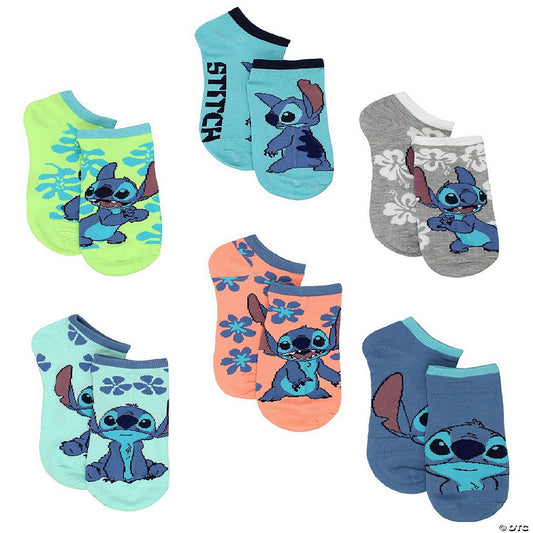 Lilo Stitch Womens 6 pack Socks (Large (9-11), Stitch Blue) | USA Decoration®
