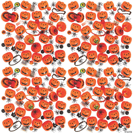 1440 Piece(s): 2 1/4" Bulk 1440 Pc. Toy-Filled Black & Orange Plastic Jack-O’-Lanterns | USA Decoration®