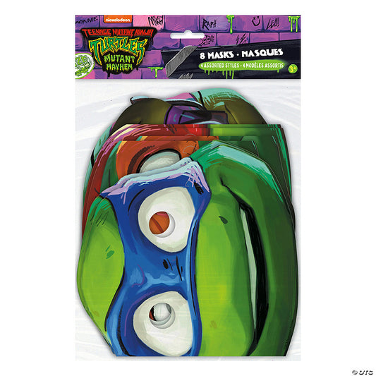7 3/4" x 11 3/4" Teenage Mutant Ninja Turtles™ Mutant Mayhem Paper Masks – 8 Pc. | USA Decoration®