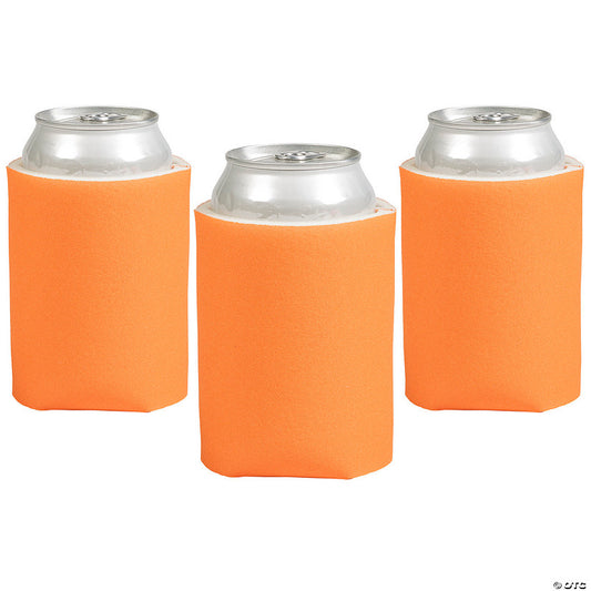 4" x 5 1/4" Soild Color Orange Foam Standard Can Coolers - 12 Pc. | USA Decoration®