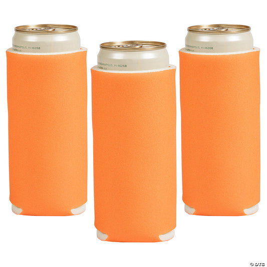 3 1/2" x 6 1/2" Solid Color Orange Foam Slim Can Coolers - 12 Pc. | USA Decoration®