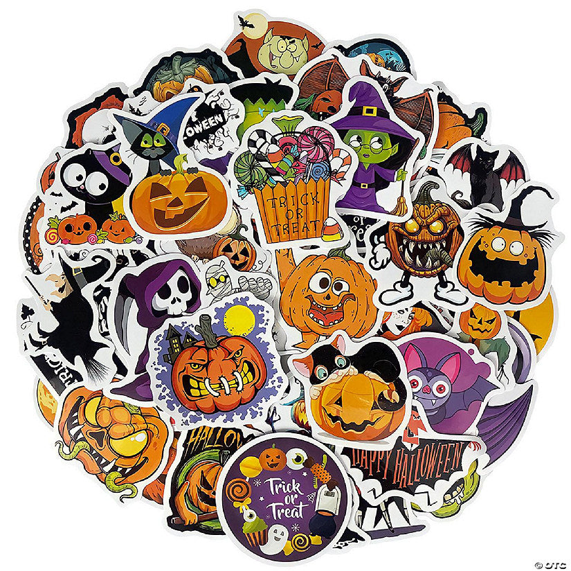 1 Set(s): Wrapables Waterproof Vinyl Stickers for Water Bottles, Laptops, 100pcs, Halloween Trick or Treat | USA Decoration®