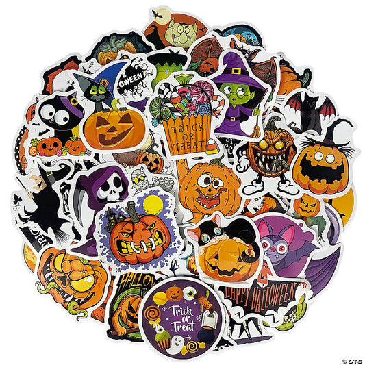1 Set(s): Wrapables Waterproof Vinyl Stickers for Water Bottles, Laptops, 100pcs, Halloween Trick or Treat | USA Decoration®