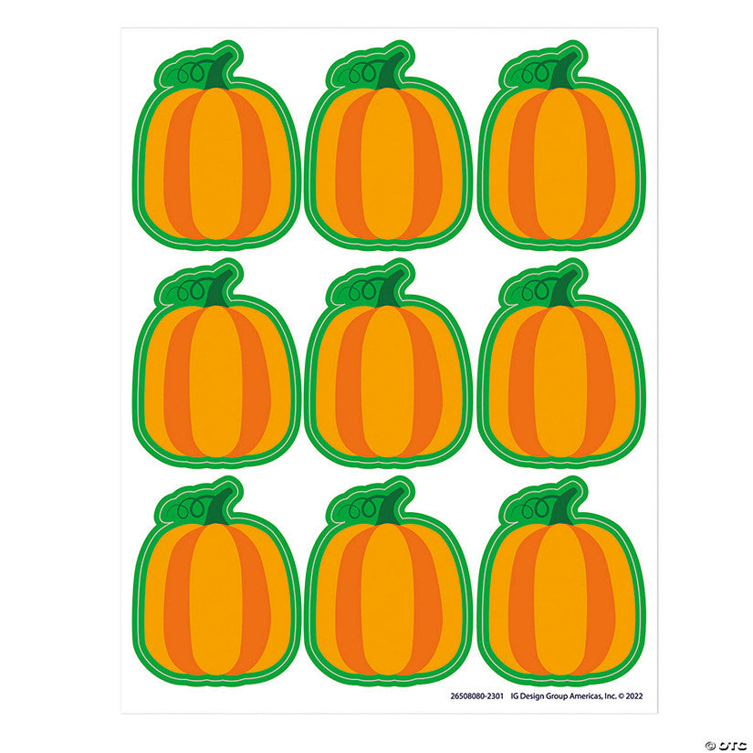 432 Piece(s): Eureka Fall Pumpkin Giant Stickers, 36 Per Pack, 12 Packs | USA Decoration®