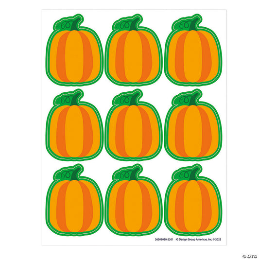432 Piece(s): Eureka Fall Pumpkin Giant Stickers, 36 Per Pack, 12 Packs | USA Decoration®
