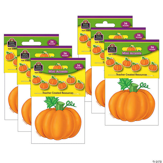 216 Piece(s): Teacher Created Resources Pumpkins Mini Accents, 36 Per Pack, 6 Packs | USA Decoration®