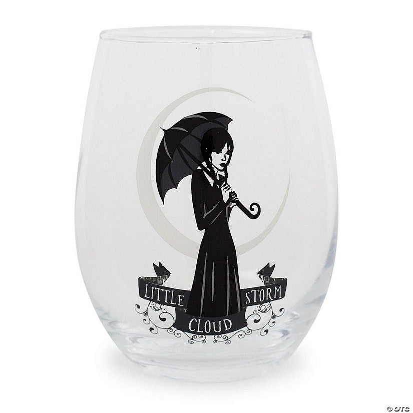 Addams Family Wednesday "Little Storm Cloud" Stemless Wine Glass 20 Ounces | USA Decoration®