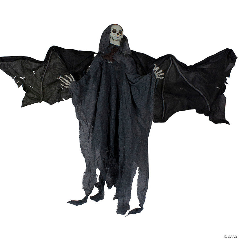 50" Animated Hanging Winged Grim Reaper with LED Eyes Halloween Decoration | USA Decoration®