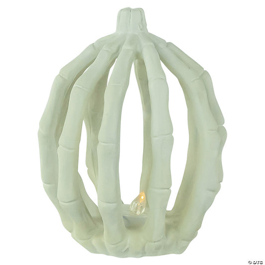 1 Set(s): 6.25" LED Lighted Skeleton Pumpkin Halloween Decoration - Battery Operated | USA Decoration®