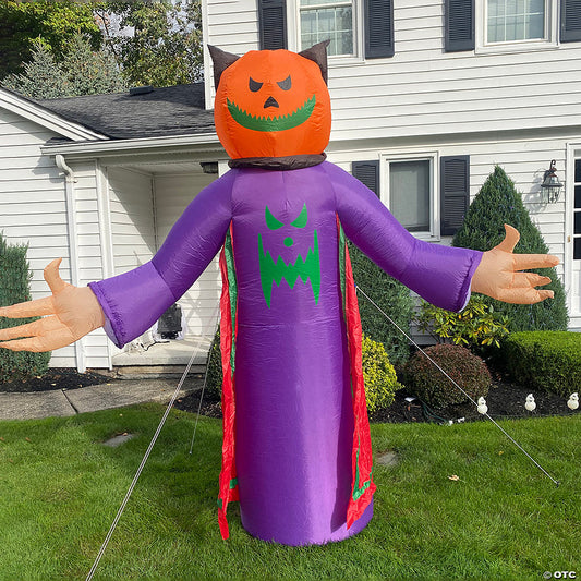 8' Lighted Jack-O-Lantern Grim Reaper Inflatable Outdoor Halloween Decoration | USA Decoration®
