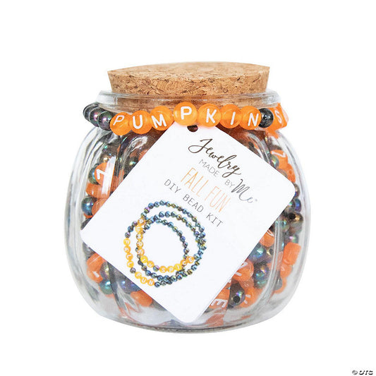 1 Piece(s): Orange PUMPKIN Jar DIY Bead Kit | USA Decoration®