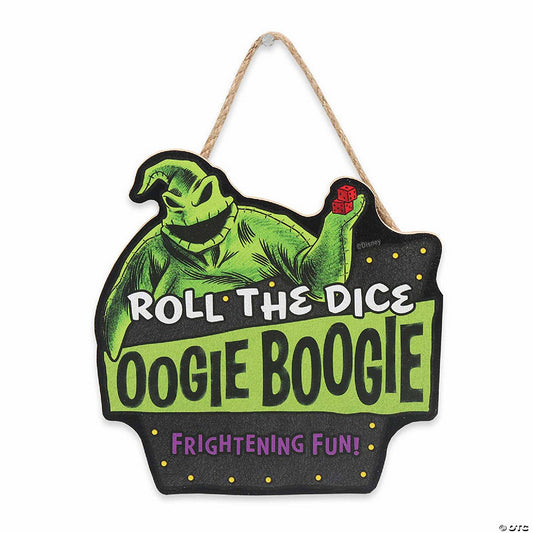 Disney 8x5 Disney Tim Burton's The Nightmare Before Christmas Roll the Dice Oogie Boogie Hanging Wood Wall Decor | USA Decoration®