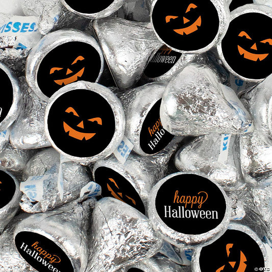 90 Piece(s): 90 Pcs Halloween Party Candy Chocolate Hershey's Kisses (1lb) - Jack O Lanterns | USA Decoration®