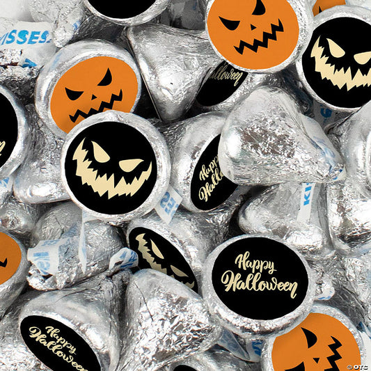 90 Piece(s): 90 Pcs Halloween Party Candy Chocolate Hershey's Kisses (1lb) - Scary Pumpkins | USA Decoration®