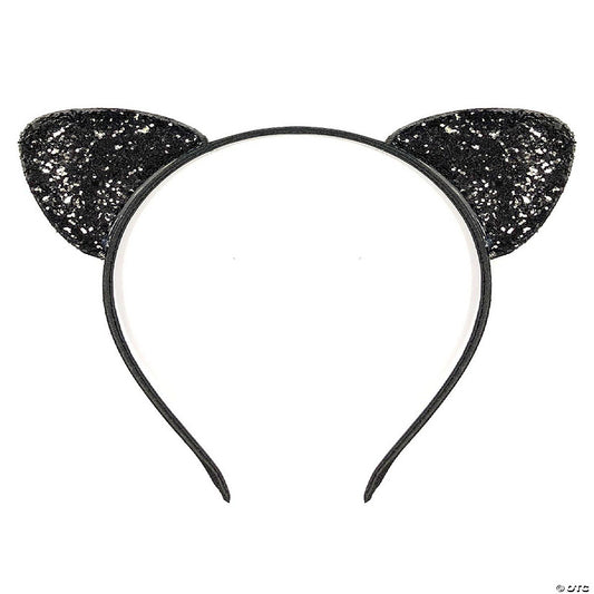 1 Piece(s): Wrapables Cosplay Costume Headband, Party Headwear, Glittery Black Cat Ears | USA Decoration®