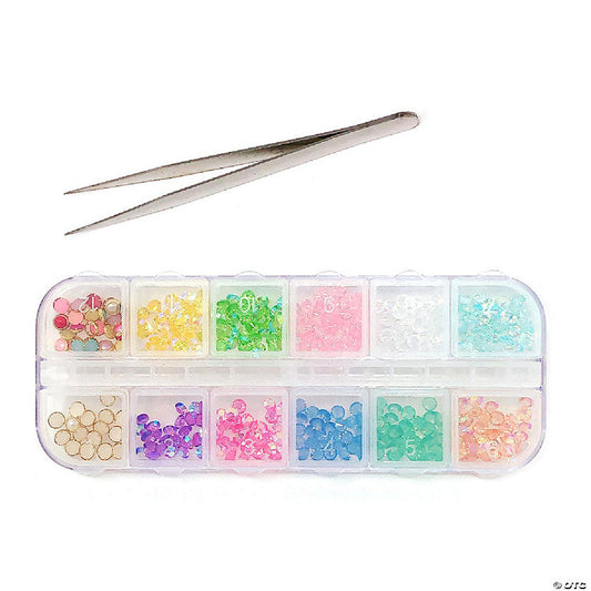 1 Set(s): Wrapables Dazzling Nail Art Rhinestones Nail Manicure with Plastic Case, Sparkling Gems | USA Decoration®