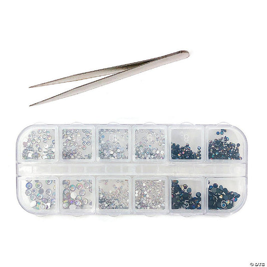 1 Set(s): Wrapables Dazzling Nail Art Rhinestones Nail Manicure with Plastic Case, Elegance | USA Decoration®