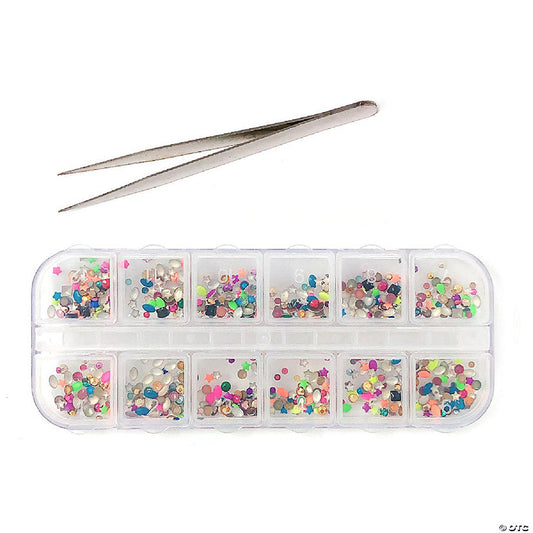 1 Set(s): Wrapables Dazzling Nail Art Rhinestones Nail Manicure with Plastic Case, Stardust | USA Decoration®