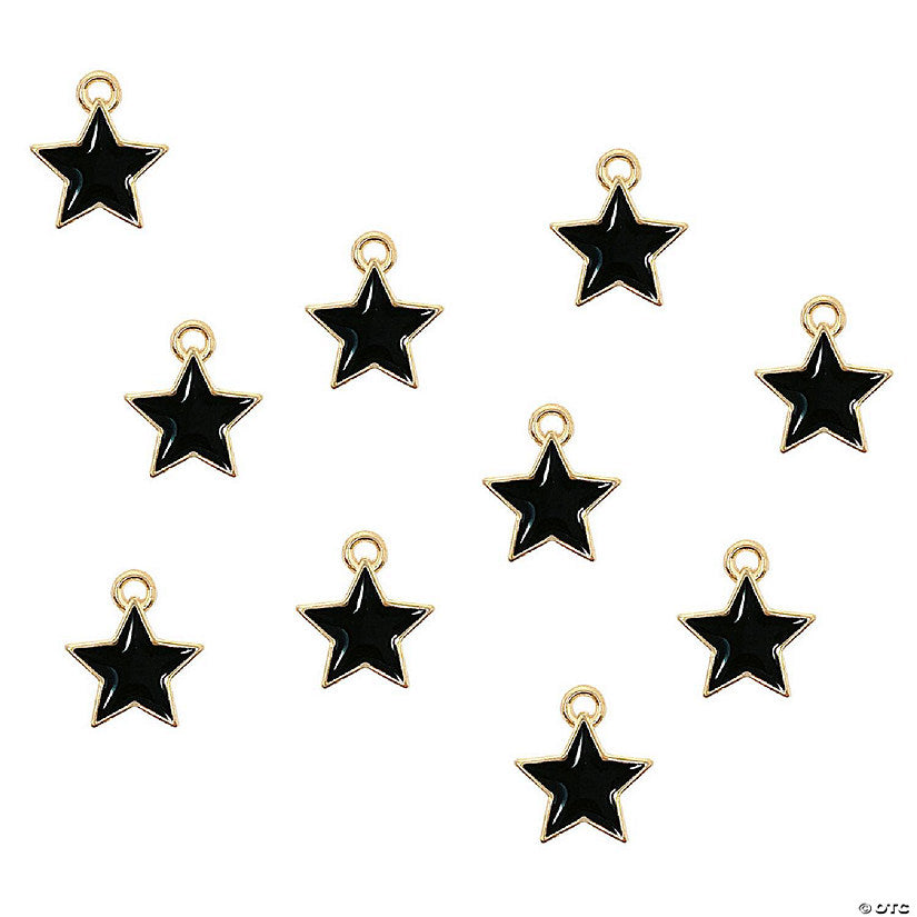 1 Set(s): Wrapables Astronomy Jewelry Making Charm Pendant (Set of 10), Black Star | USA Decoration®