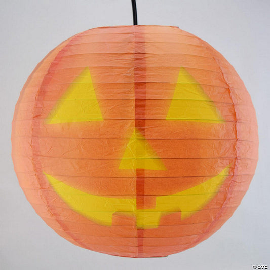1 Piece(s): PaperLanternStore 14" Jack-O-Lantern Pumpkin Halloween Paper Lantern, Design by Esper | USA Decoration®